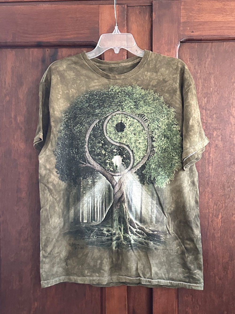 The Mountain Green tree of life Yin Yang Graphic Tee